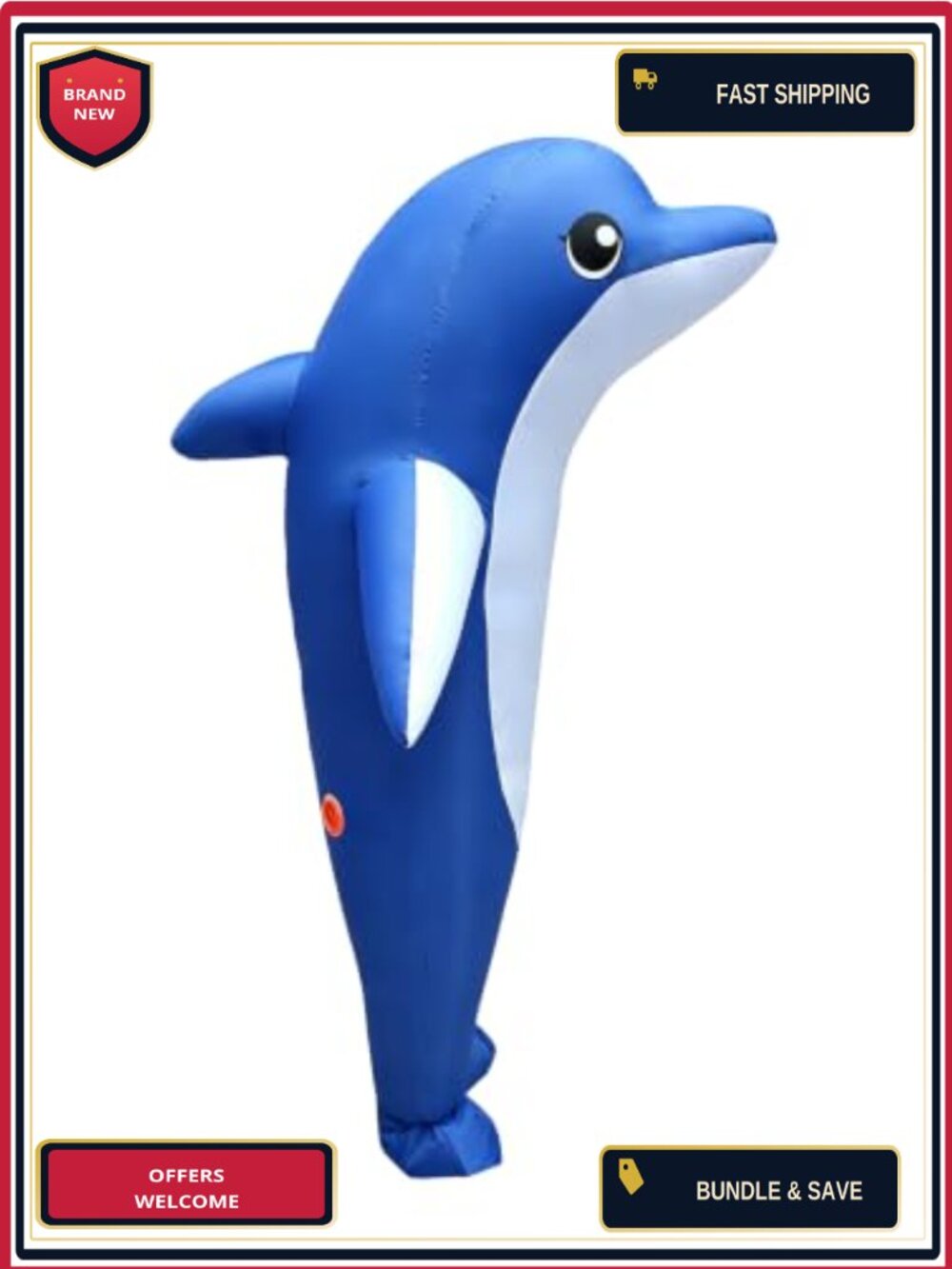Dolphin Inflatable Costume Adult Unisex Halloween Cosplay Blow Up Suit